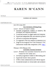 Karen McCann - CV